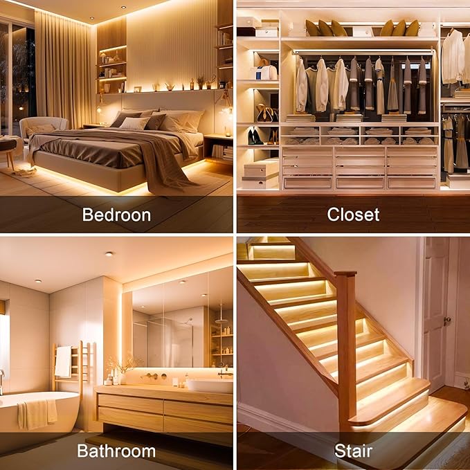 COB LED Strip Lights, ETL Listed Warm White Light Strip 3000K, 32.8ft 24V COB Lights with 3200 LEDs, CRI 90+, Remote, 24V Adapter, LED Lights for Cabinets, Home DIY Lighting Indoor Decoration
