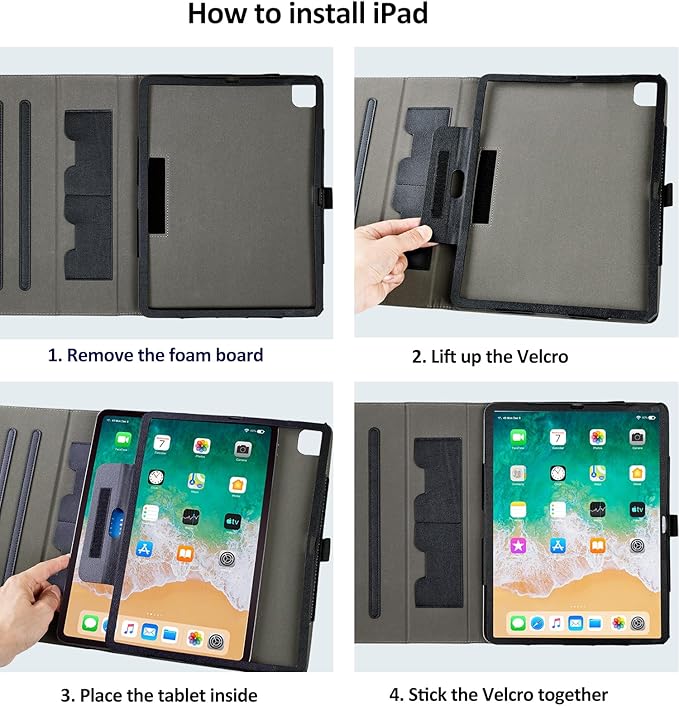 Vimorco for iPad Pro 13 Inch Case, for iPad Air 13 Inch Case, Fit for iPad Pro 12.9 Cases 6th/5th/4th/3rd Generation 5 Stand Angles/Typing Stand/Pencil Holder/Card Pockets, Dragonfly Flower