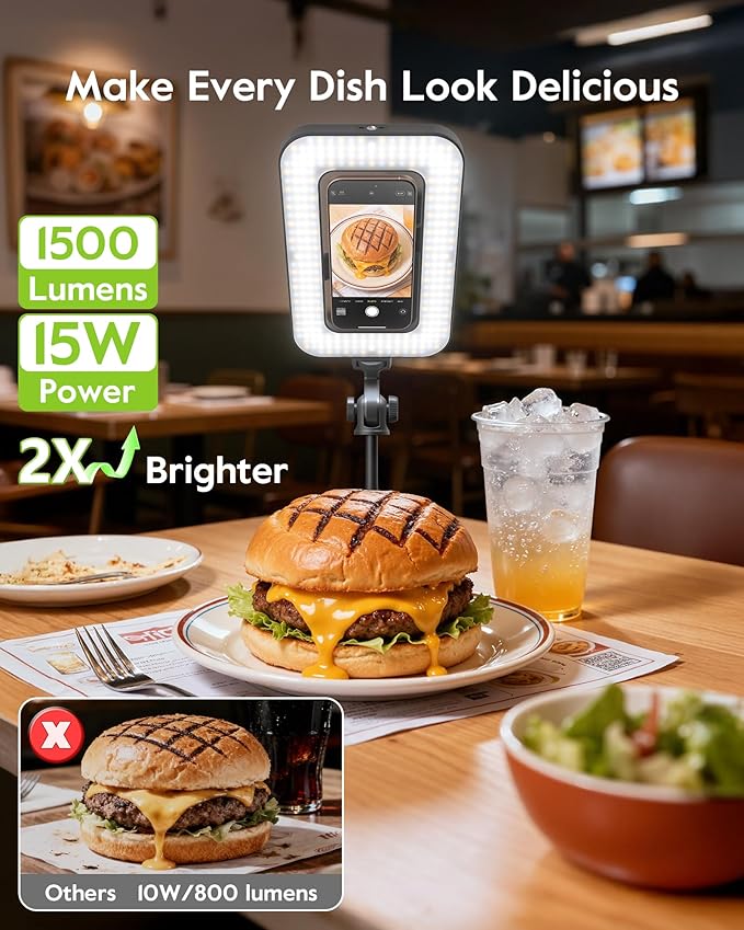 Magnetic Ring Light with Stand and Phone Clip, 62" Tripod for iPhone with Light, 6000mAh Phone Tripod with Light for Video Recording, TikTok, YouTube, Vlogging, Selfies, CRI＞95