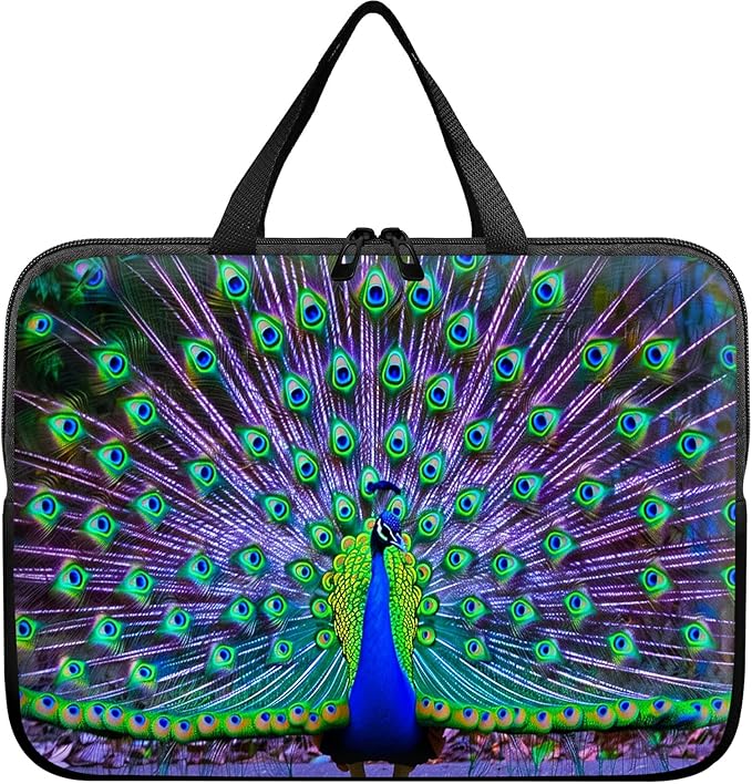 Universal Tablet Laptop Sleeve Case 10 inch, Peacock Slim Carrying Case Travel Laptop Bag Durable Handbag for 7 to 10-inch Laptops/Notebook/Kids Tablet/ipad/eBook Readers