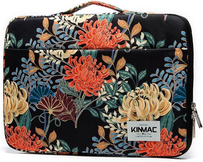 Kinmac 360 Protective Water Resistant Laptop Case Bag Sleeve with Handle for Surface, MacBook Air/Pro, iPad Pro - 12.9 and 13.3 inch Laptop (Royal Chrysanthemum)