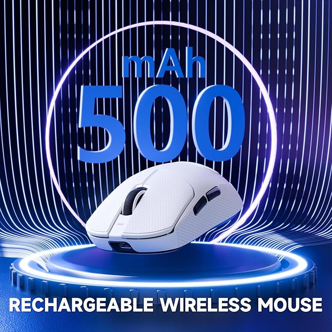 ATTACK SHARK X8 PRO 8K Wireless Gaming Mouse,PAW 3395PRO Sensor,40K DPI,Tri-Mode,55g Ultra-Light,Broadcom 52840 MCU Chip,Programmable Mice with Coiled Cable for PC/MAC/Win-White&Tape