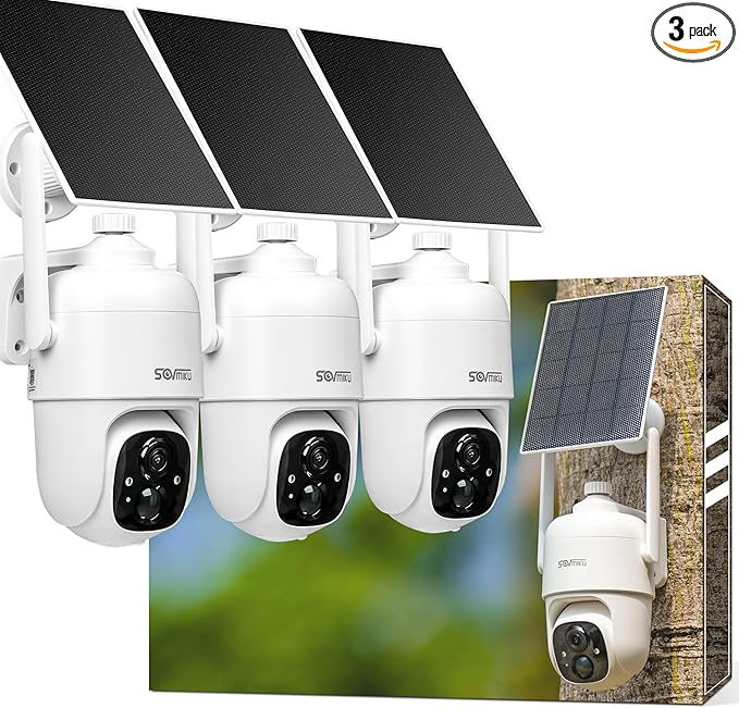 Vicohome 3CQ1 AI 2K Solar Security Camera Wireless Outdoor, Battery Powered,Two Way Audio,Motion Detection, 360° View,Easy to Setup,Color Night Vision,Audible Flashlight Siren,180 Days Exchange Policy