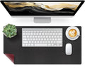 Bloss Black Leather Desk Mat Protector,Laptop Desk Pad,Desk Writing Pad,Leather Mouse Pad,Office Desks Mats,Desk mat for Keyboard and Mouse,Dual-Side Computer Mouse Pads for Office/Home.23.6"x 13.8"