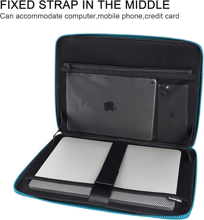 DOMISO 17.3 Inch Laptop Sleeve Case, Shockproof Waterproof Soft EVA Protective Bag with Handle, Lightweight Carrying Case for 17-17.3" Notebook/Dell/Lenovo/HP/MSI/ASUS, Blue