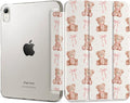 DONGKE for iPad mini 7 (A17 Pro) 2024 & iPad mini 6 2021 8.3 Inch, Slim Foldable Stand Hard PC Translucent Back Shell Smart Cover for iPad mini 7th/6th Generation [Auto Wake/Sleep] - Bear with Bows