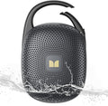 Monster Clip-On Speaker with Carabiner, Ultra-Portable Bluetooth 6.0 Shower Speaker IPX7 Waterproof, 29H Playtime Small Wireless Speaker for Hiking Camping Beach Outdoor Travel - Black