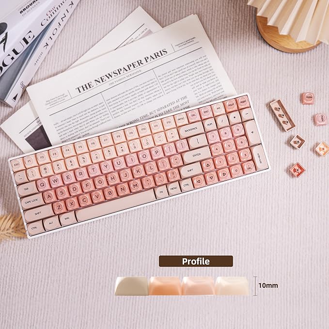 ZORNHER ZH100 Foundation Mechanical Keyboard,98% Pink Creamy Keyboard with Number Pad,Full Size Gaming Keyboard Cute,Jelly MOA Profile Round Keycaps,Silent Quiet Switches