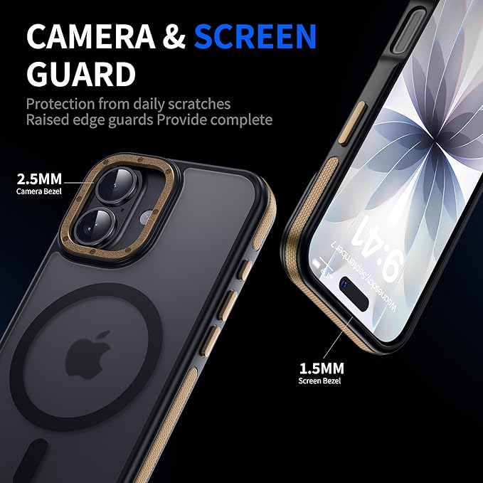 Strong Magnetic for iPhone 17 case [10Ft Military-Grade Protection] Compatible with fit MagSafe Shockproof Slim Thin Cover case for iPhone 17 6.3 inch, Desert Brown Bumper