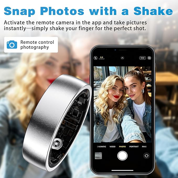 Smart Ring Health Tracker for Women, Fitness Ring Sleep Tracker, Fast Charging for Long-Lasting Use, Pedometer Exercise, Monitor Sleep, SpO2f (Silver 12)
