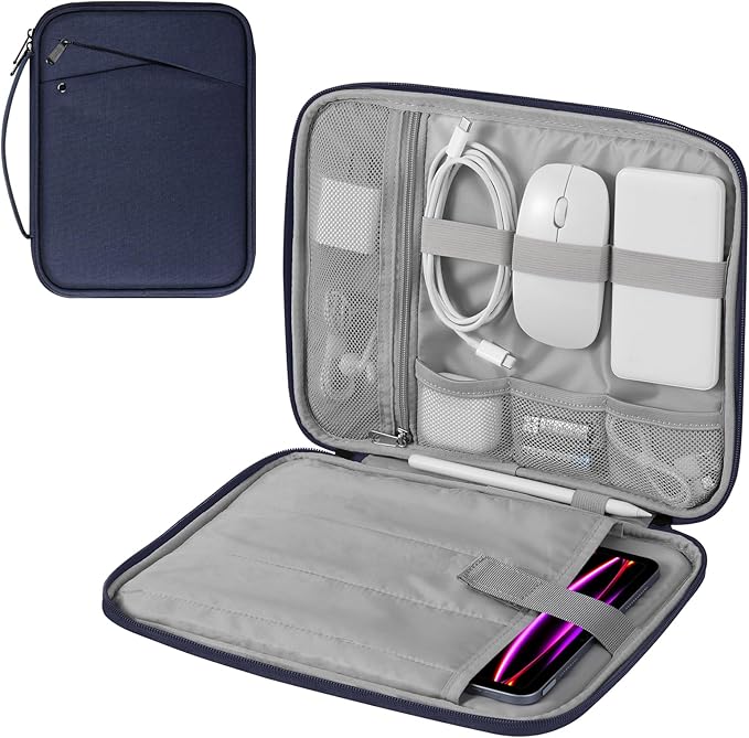 MoKo 12.9 Inch Tablet Sleeve Carrying Case with Handle, Padded Protective Travel Bag for New 13 Inch iPad Air M4 2026 & Pro M5 2025, iPad Pro 12.9 M2&M1, Galaxy Tab S9/S8 Plus 12.4", Indigo