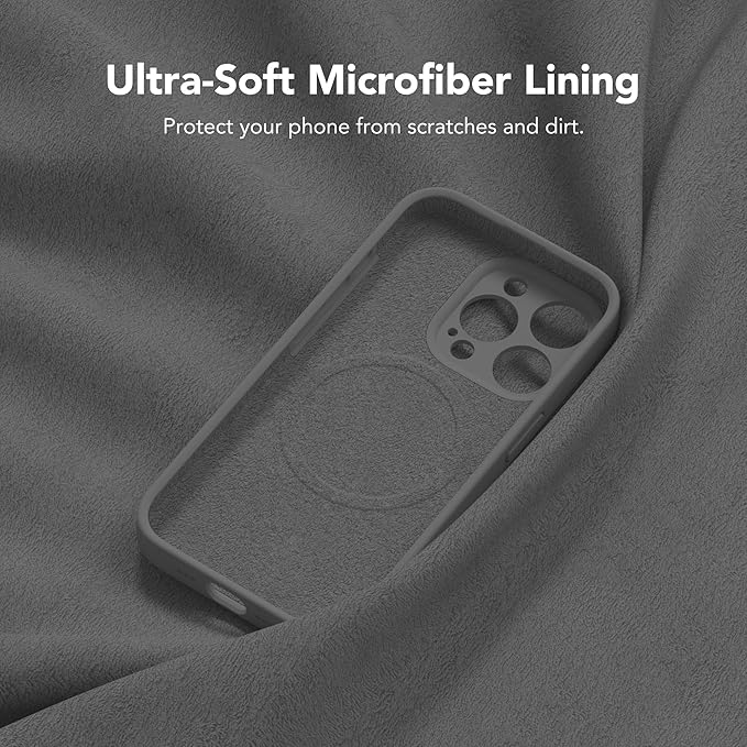 Magnetic for iPhone 15 Pro Max Case, Compatible with MagSafe, [Full Camera Protection][Screen Protector] Silicone Shockproof Protective Phone Case for iPhone 15 Pro Max 6.7", Dark Gray