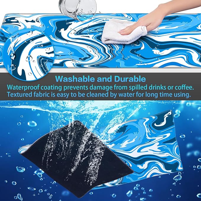 Canjoy Gaming Mouse Pad, Fluid Pattern Mouse Pad 35.4x15.7inch Large Extended Computer Mouse Mat Keyboard Full Desk Mousepad for Gaming, Office, Home