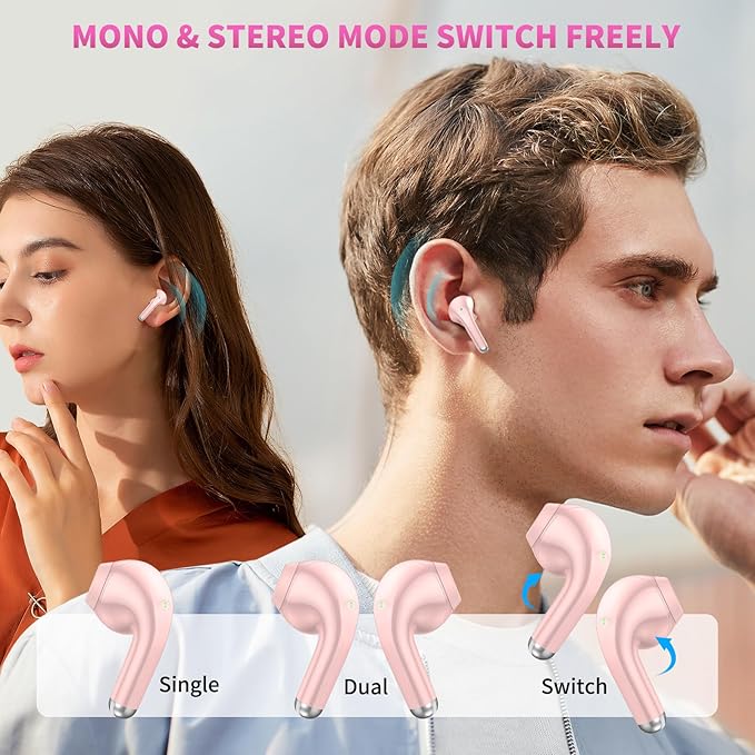 True Wireless Earbuds for iPhone 17 Pro Max 16 15 14 13 12 11 XS/iPad Pro Air Bluetooth 5.3 Headphones with HD Mic Noise Isolation HiFi Stereo Earphone for Samsung Galaxy S26 S25 S24 FE S23 S22 Ultra
