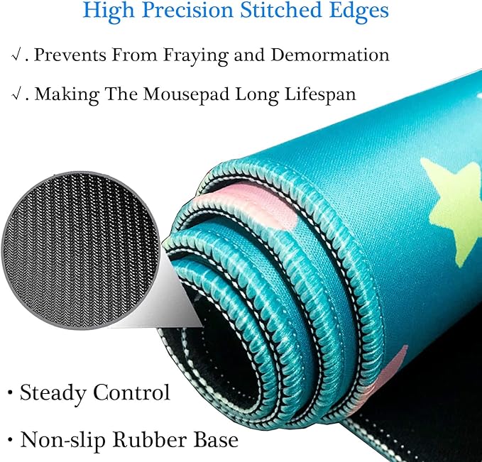31.5x11.8 Inch Non-Slip Long Extended Large Gaming Mouse Pad with Stitched Edges XL Laptops Keyboard Mouse Mat(Starfish)