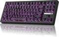 ZORNHER ZH870 Wireless Gaming Mechanical Keyboard,80% Black Custom Creamy Sound Keyboard with Lighted Up Black Topographic Keycaps,Creamy Sounding Linear Switches,Hot-Swappable,RGB Backlit