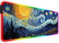 RGB Starry Night Gaming Desk Mat, Computer Keyboard Large Extended LED Mouse Pad for Office and Home, 31.5×11.8 Inches, XL
