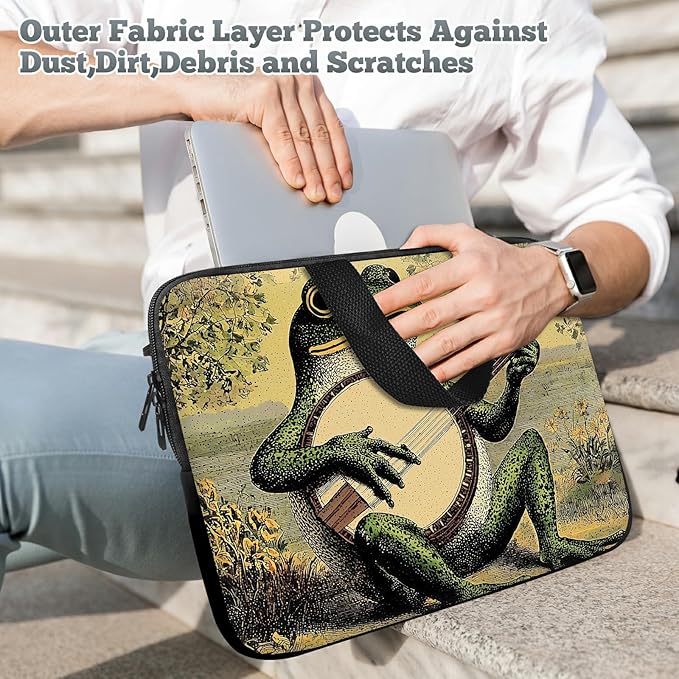 Universal Laptop Sleeve Tablet Case 12 inch, Music Frog Slim Carrying Case Handbag Travel Laptop Bag for Surface Pro 9 8 7/Laptop Go 2 3, MacBook Air 11/12