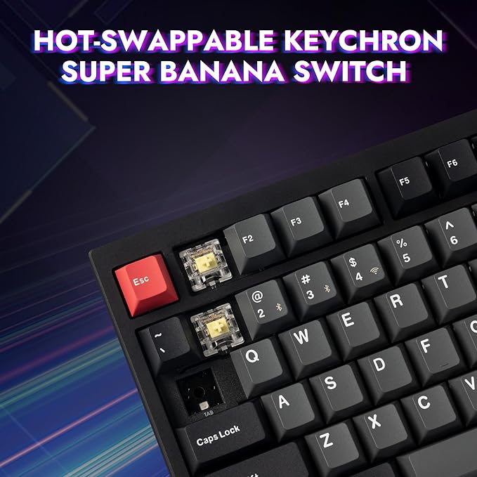 LEMOKEY P1 Pro Wireless Custom Mechanical Keyboard, Full Aluminum 2.4 GHz Bluetooth RGB Backlit 75% Layout with Hot-swappable KEYCHRON Super Banana Switch Compatible with Mac Windows Linux