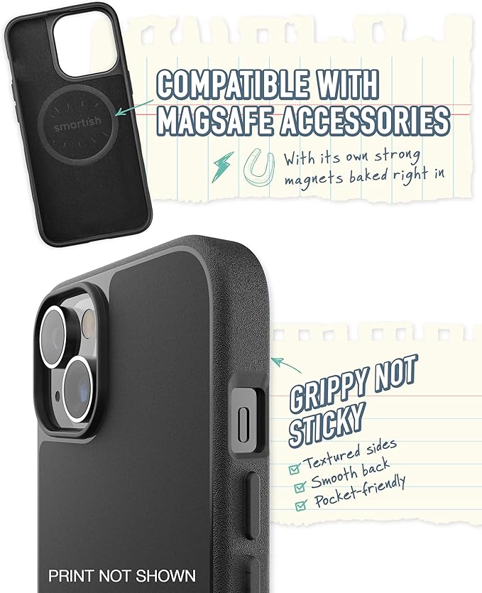 Smartish® iPhone 14 Slim Case - Gripmunk Compatible with MagSafe [Lightweight + Protective] Thin Grip Cover with Microfiber Lining - Secret Menu