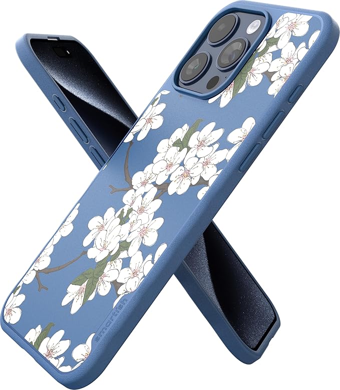 Smartish® iPhone 15 Pro Max Magnetic Case - Gripmunk Compatible with MagSafe [Lightweight + Protective] Slim/Thin Grip Cover with Microfiber Lining for Apple iPhone 15 Pro Max - Very Cherry Blossom