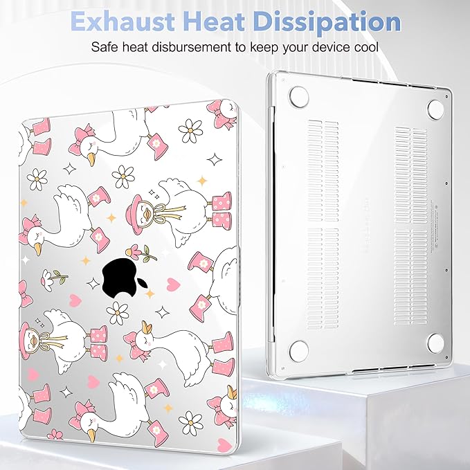 May Chen for 2026 MacBook Pro 14-inch M5 M4 M3 M2 M1 Pro/Max Chip, Release 2026 2025-2021, Model A3427 A3426 A3434 A3112 A3401 A3185, Plastic Hard Shell with Keyboard Cover, Cute Goose Spring