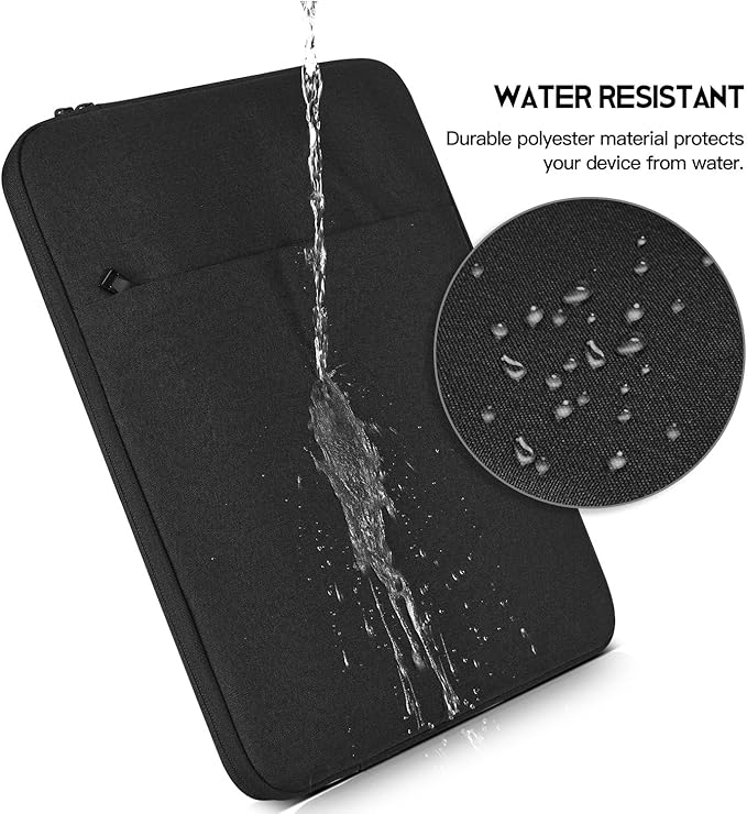 14 Inch Laptop Sleeve Case for DELL XPS 15 / Inspiron 14, HP Pavilion 14/Chromebook 14/Steam 14, Lenovo ideapad 14, ASUS Vivobook 14, Water Resistant Computer Sleeve 14 Inch Laptop Bag -Black