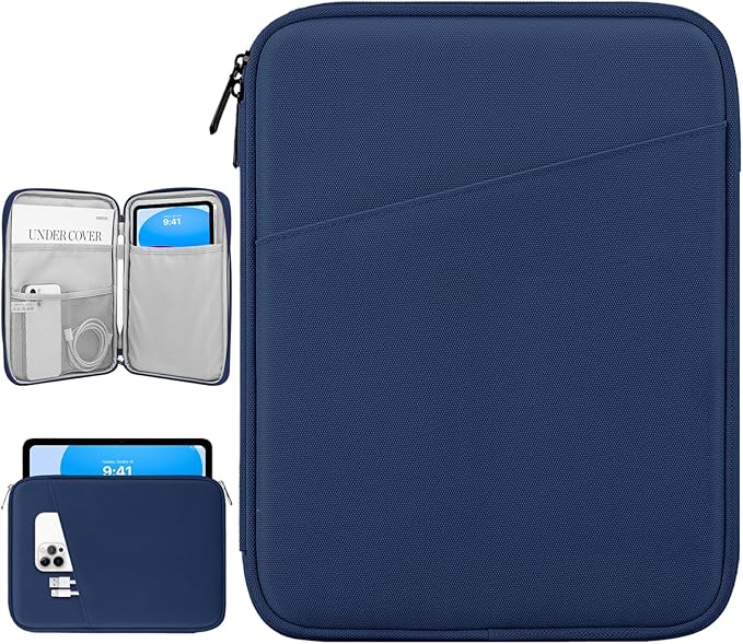 Dadanism 9-11" Tablet Sleeve Bag Carrying Case for iPad (A16) 11th Gen 11", iPad 10th Gen 10.9" Air 5/4, iPad Air M4/Pro 11", iPad 9/8/7th, Galaxy Tab A11+ Plus 11", Remarkable 2 10.3", Denim