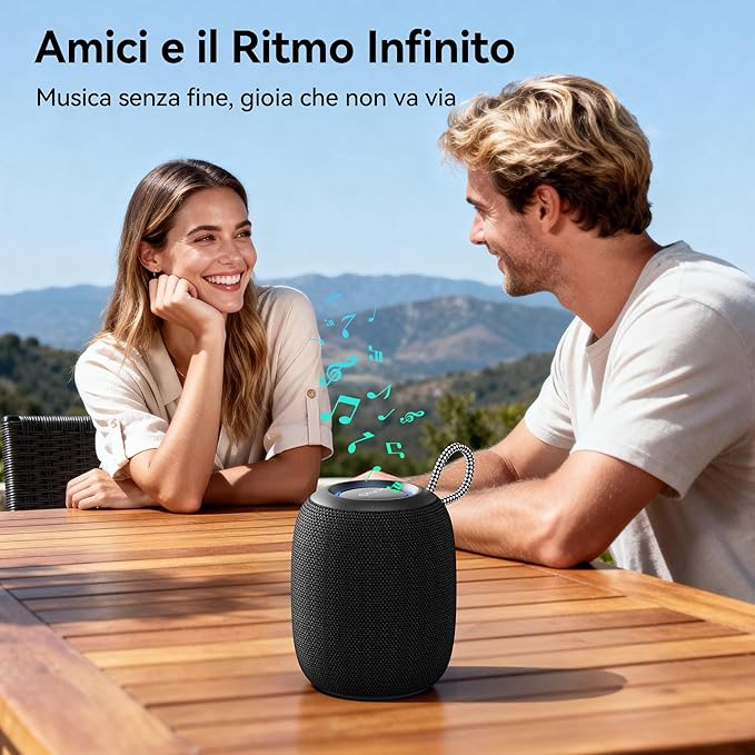 Oraolo Bluetooth Speaker, IPX7 Waterproof Portable Bluetooth Speaker with 15W Immersive Audio, 30H Playtime, LED Light, Bluetooth 5.3, Support TWS, Wireless Speakers for Outdoor Camping Home