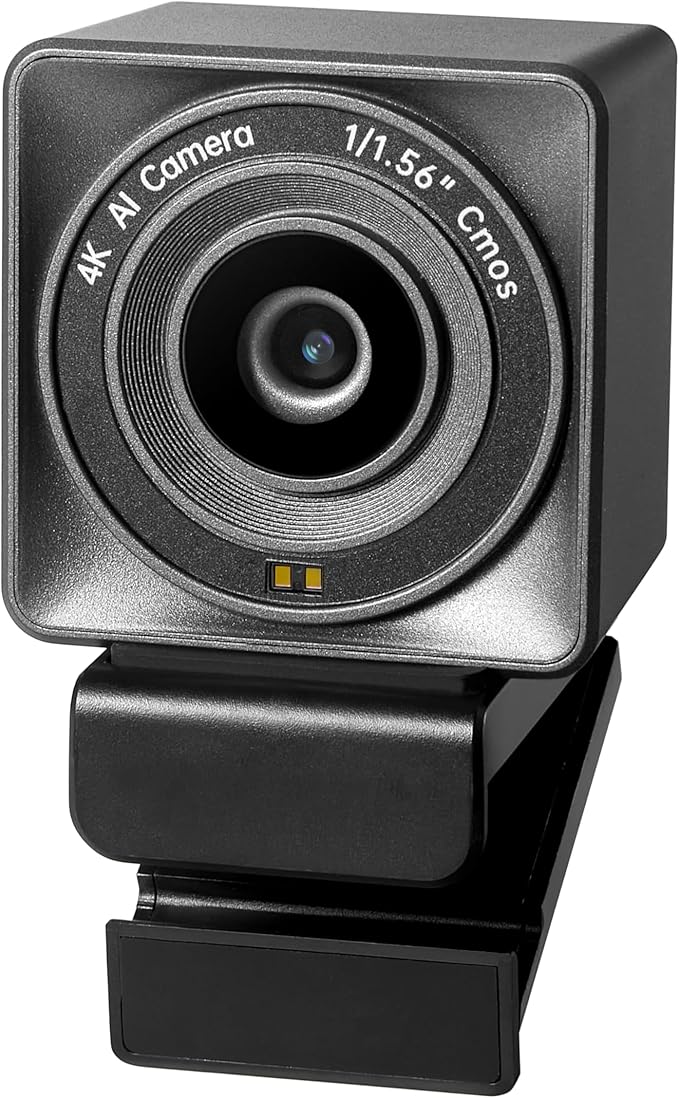 VM50 4K Webcam for PC 1/1.56" Sensor Ultra Low Light&Correction,4K30&1080P60,AI Framing Autofocus,Beauty Mode,Gesture Control 4X Zoom,WDR,No Mic for Streaming,Meeting,Gaming,OBS DSLR style control PnP