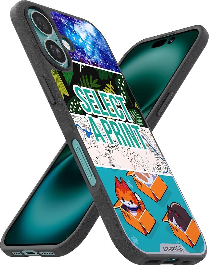 Smartish® iPhone 16 Magnetic Case - Gripmunk Compatible with MagSafe [Lightweight + Protective] Slim & Thin Grip Cover with Microfiber Lining for Apple iPhone 16 - Custom Prints