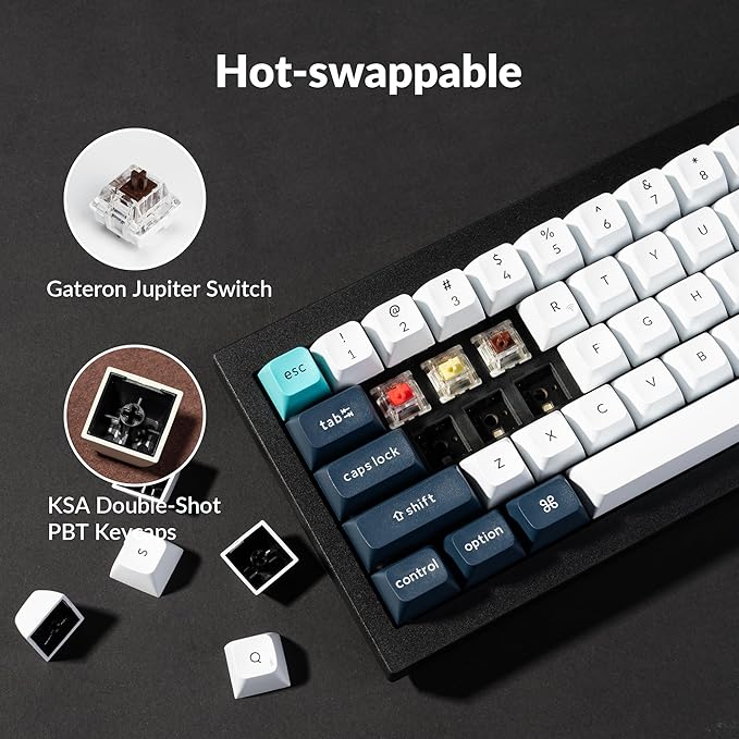 Keychron Q2 Max Wireless Custom Mechanical Gaming Keyboard, QMK/VIA Programmable Knob 2.4 GHz/Bluetooth 5.1/Wired, 65% Compact RGB Hot-Swap with Gateron Brown Switch for Mac Windows Linux - Black