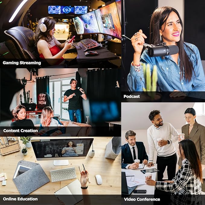 VM50 4K Webcam for PC 1/1.56" Sensor Ultra Low Light&Correction,4K30&1080P60,AI Framing Autofocus,Beauty Mode,Gesture Control 4X Zoom,WDR,No Mic for Streaming,Meeting,Gaming,OBS DSLR style control PnP