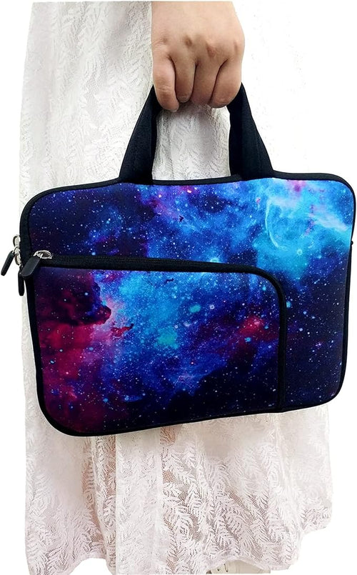 11 11.6 12 12.1 12.5 inches Laptop Sleeve Chromebook Case Ultrabook Case Notebook Sleeve PC Messenger Bag Tablet Case Neoprene Handle Sleeve for Adult Men Women, Two Pockets (Galaxy)