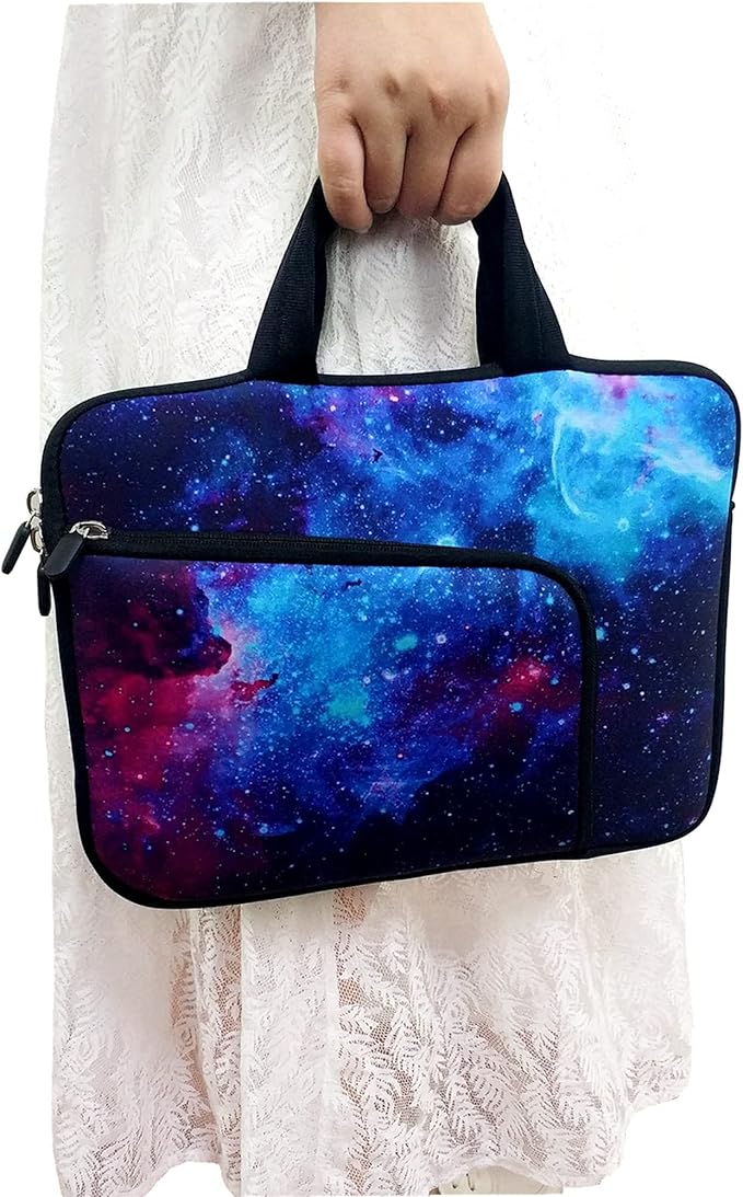 14 15 15.4 15.6 inch Laptop Handle Bag Computer Protect Case Pouch Holder Notebook Sleeve Neoprene Cover Soft Carrying Case with Extra Pockets for Dell Lenovo Toshiba HP Chromebook ASUS Acer(Galaxy)