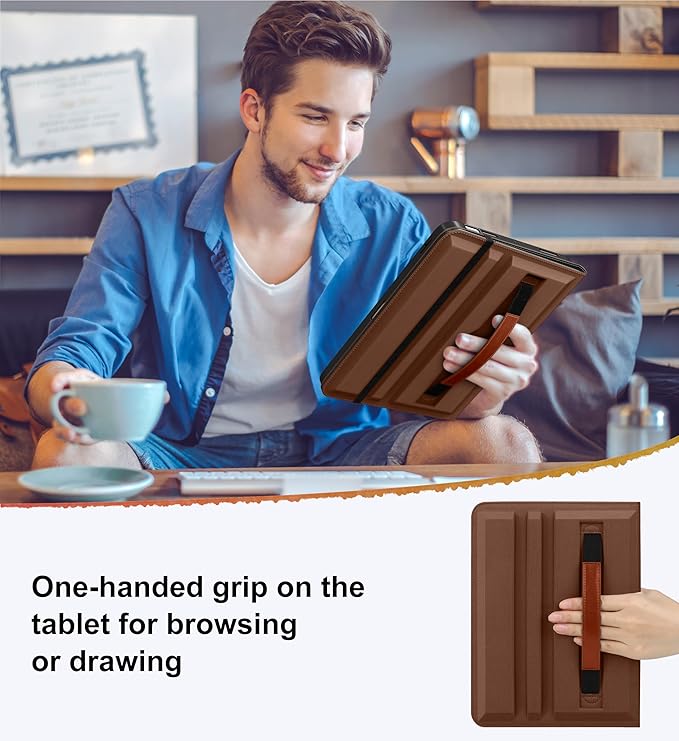 DTTO for iPad Air 11 inch Case M4 / M3 / M2 (2026/2025/2024), iPad Air 5th / 4th Gen (2022/2020), 360 Degree Rotating Premium Leather Folio Stand Cover with Pencil Holder, New Black