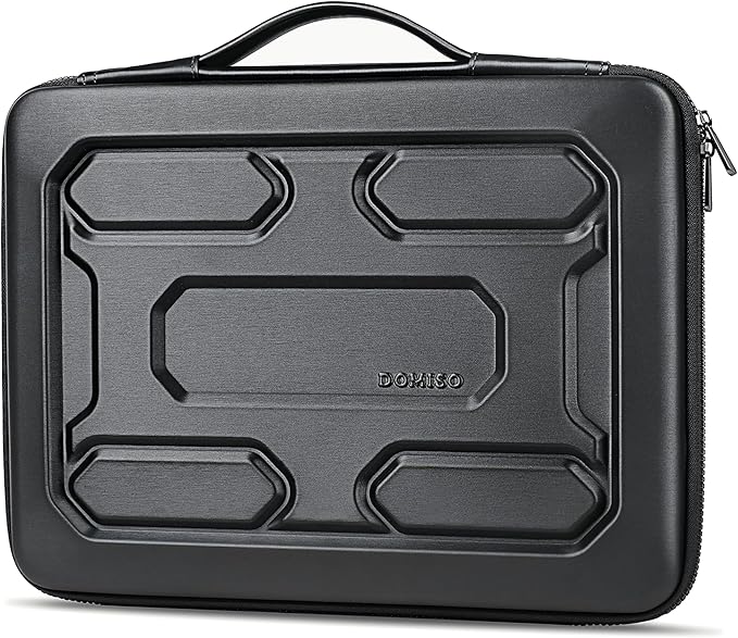 DOMISO 15.6 inch Laptop Sleeve with Handle Shockproof Computer Bag Waterproof EVA Protective Carrying Case for 15.6" Lenovo Yoga 720 IdeaPad 310 320 ThinkPad T570/Dell Inspiron 15/HP Envy 15, Black
