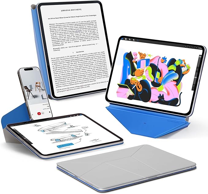 MOFT Dynamic Folio Case for iPad mini 7th A17 Pro 2024 & iPad mini 6th A15 2021, 8.3 Inch Slim Magnetic Stand Case with 20+ Viewing Angles, Auto Wake/Sleep, Ultra Thin, Cement x Sapphire