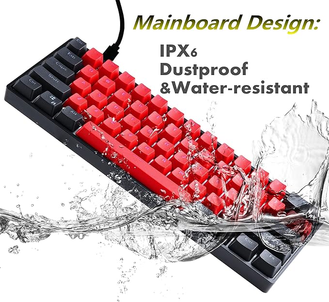 Guffercty kred Sk61 60% Mechanical Keyboard Linear Red Switch Hot Swappable 60 Percent RGB Wired Gaming Keyboard with Backlit PBT Keycaps Type-C for Win/PC/Mac (Gateron Optical Red, Milan)