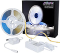 MIWISE COB LED Strip Light 32.8ft/10m,CRI 90+ Daylight White 6000K High Lumen Dimmable Super Bright Flexible DC24V LED Tape Light with Controller/Dimmer,for Cabinet Home Office DIY Lighting Projects