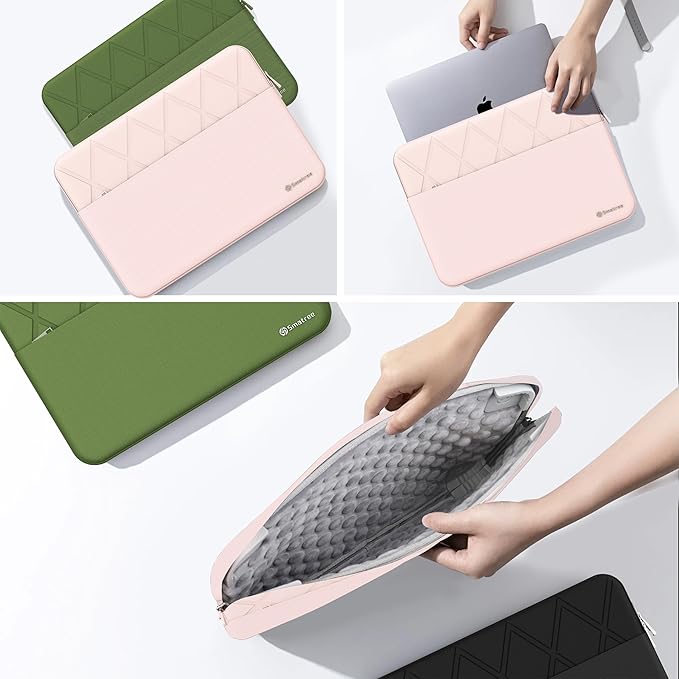 Smatree Laptop Sleeve for 13.3 inch Apple MacBook Pro 2015/2014/2013/2012 A1502 A1245 A1425, Protective Laptop Case with Accessory Pocket, YKK Zipper, Patented Super Corner Design, Pink (E413P)