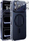 Strong Magnetic for iPhone 17 Pro Max case,1XLens Protector[10Ft Military-Grade Protection] Compatible with fit MagSafe Shockproof Slim Thin Cover case for iPhone 17 Pro Max 6.9 inch, Deep Blue Metal