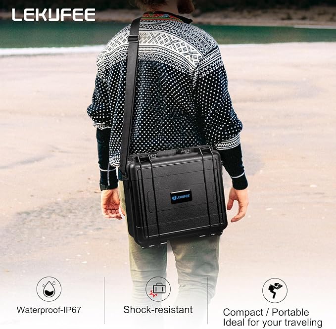 Lekufee Portable Waterproof Hard Case for DJI Mini 4 Pro/3 Pro/3 Drone, RC 2/RC N3/N2, Goggles 2/3/Integra, RC Motion 2/3 and Accessories(Case Only)