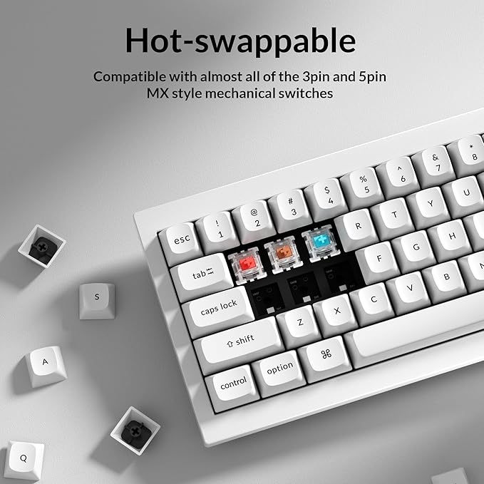 Keychron Q4 Wired Custom Mechanical Keyboard, QMK/VIA Programmable Macro, Full Aluminum, Hot-Swappable Gateron G Pro Red Switch, 60% Layout Double Gasket Compatible with Mac and Windows - White
