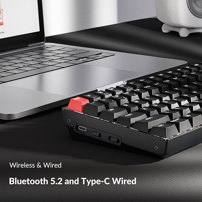 Keychron K4 96% Layout QMK Wireless and Wired Options Mechanical Keyboard, White Backlight Super Brown Switch, Paired with Shine-Through Double-Shot PBT Keycaps for Mac Windows-Version 3