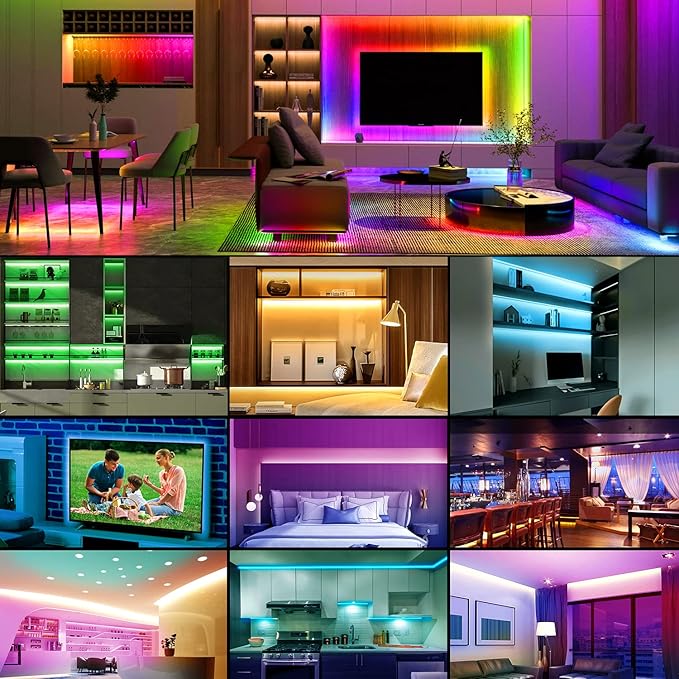 LED Strip Lights 6.56Ft, RGB LED Lights Strip for 40-60in TV Backlight, RGB Color Strips Light Waterproof IP65 with Remote, USB Bias LED Lights Kit for Bedroom PC Monitor Mirror Cabinet Desk