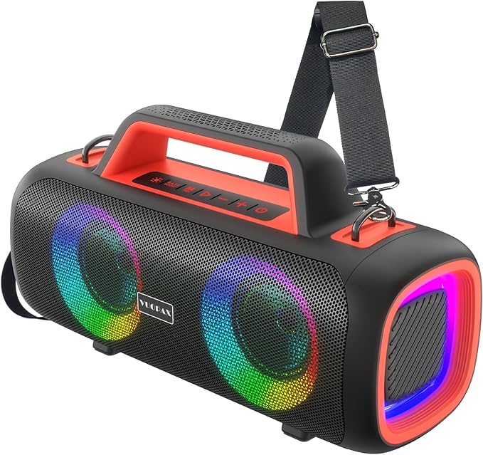 Portable Bluetooth Speaker 140W, Loud Wireless Speaker with 2 Subwoofers & Bass Boost, IP65 Waterproof Outdoor, 12000mAh Battery 24H Playtime, RGB Lights, TF/AUX/Mic Input for Home, Party, Outdoor