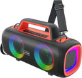Portable Bluetooth Speaker 140W, Loud Wireless Speaker with 2 Subwoofers & Bass Boost, IP65 Waterproof Outdoor, 12000mAh Battery 24H Playtime, RGB Lights, TF/AUX/Mic Input for Home, Party, Outdoor