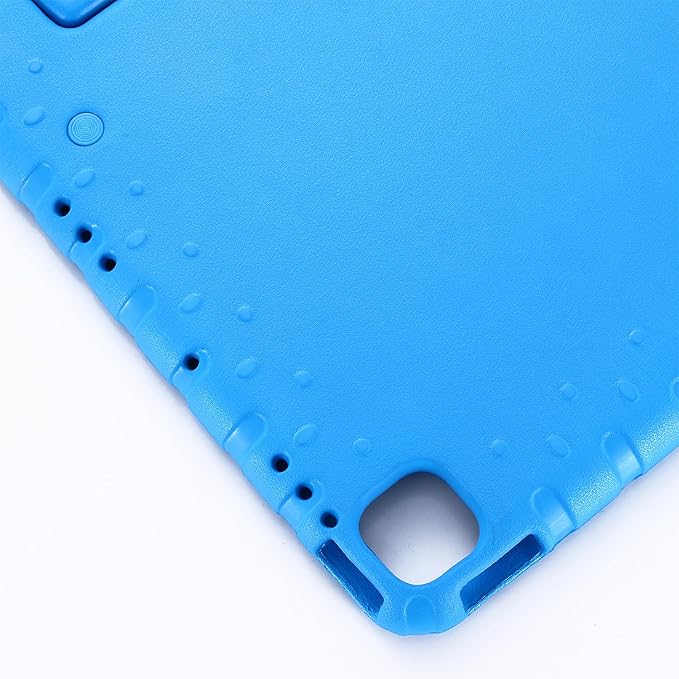 Kids Case for iPad Pro 13" 2025 (M5) 2024 (M4) & iPad Air 13" M4 M3 M2 Shockproof Case with Pencil Holder, Techcircle Handle Stand Light EVA Foam Bumper Protective Rugged Child Proof Cover, Blue