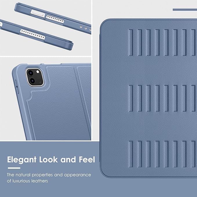 VIKESI Case for iPad Pro 12.9 6th / 5th / 4th / 3rd Generation Case 2022/2021/2020/2018,Multiple Angles Magnetic Stand Cover,Shockproof Soft Back,Pencil Holder,and Auto Sleep/Wake,Mist Blue